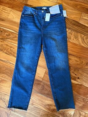 Good American Dark Blue Cropped High-Rise Jeans, Sz 14-18, NWT